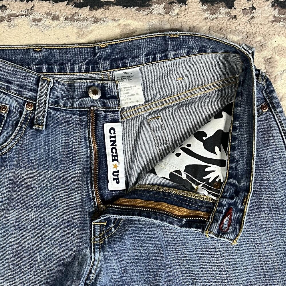 Cinch Jeans Men’s White Label Relaxed 31(30)x34 Straight Leg MB92834 Workwear - Picture 4 of 12